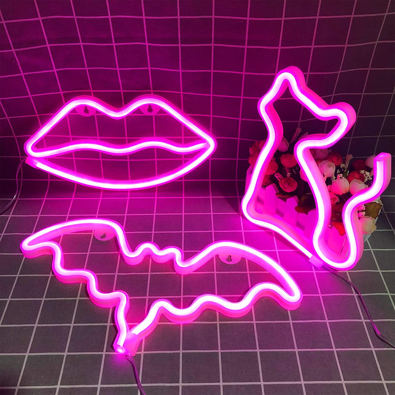 Bat Night Light LED Neon Signs Blue for Bar Wall Decor Halloween Party Hang Up Decorative